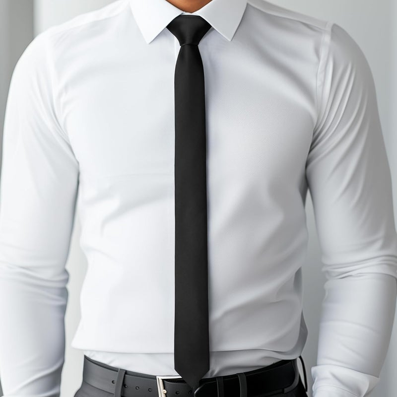 DR ANISON Skinny Tie Men Women 2" (5CM) Slim Necktie Solid Thin Ties Formal - Image 5